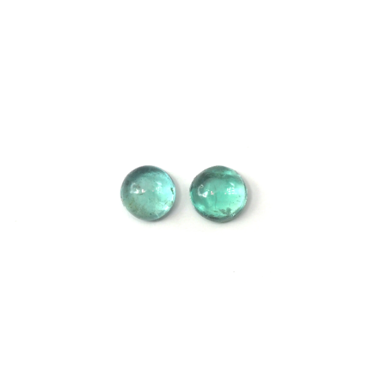 Emerald Cabs Round 4.5 mm - 4.7 mm Matching Pair Approximately 0.86 Carat