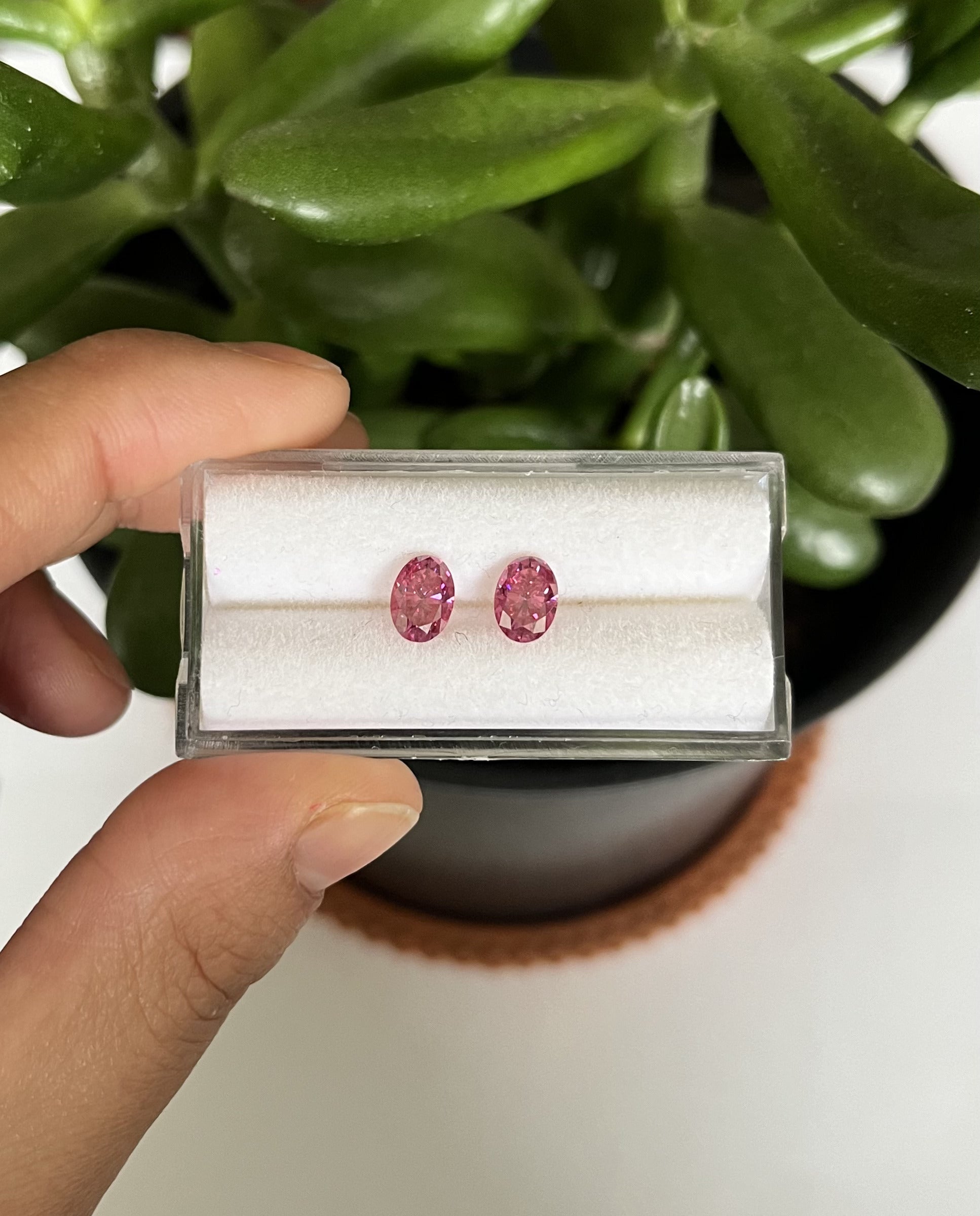 Pink  Moissanite oval Shaped matching pair 7x5mm Approximately 1.54 Carat