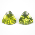 Peridot Trillion Shape 10 mm Matching Pair Approximately 6.17 Carat