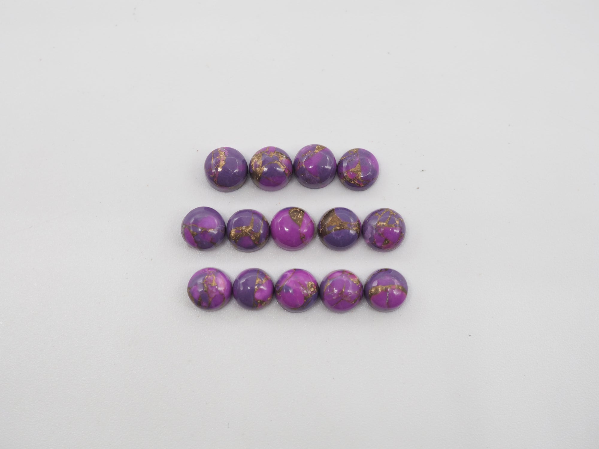 Purple Copper Turquoise Round Cabochon 5mm, 14 pieces, Approximately 7 Carat (GTG-PT-11)