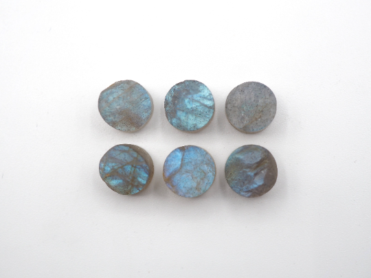 Natural Round Labradorite Raw Rough Slice bottom flat, 8mm Approximately 20.67 Carat