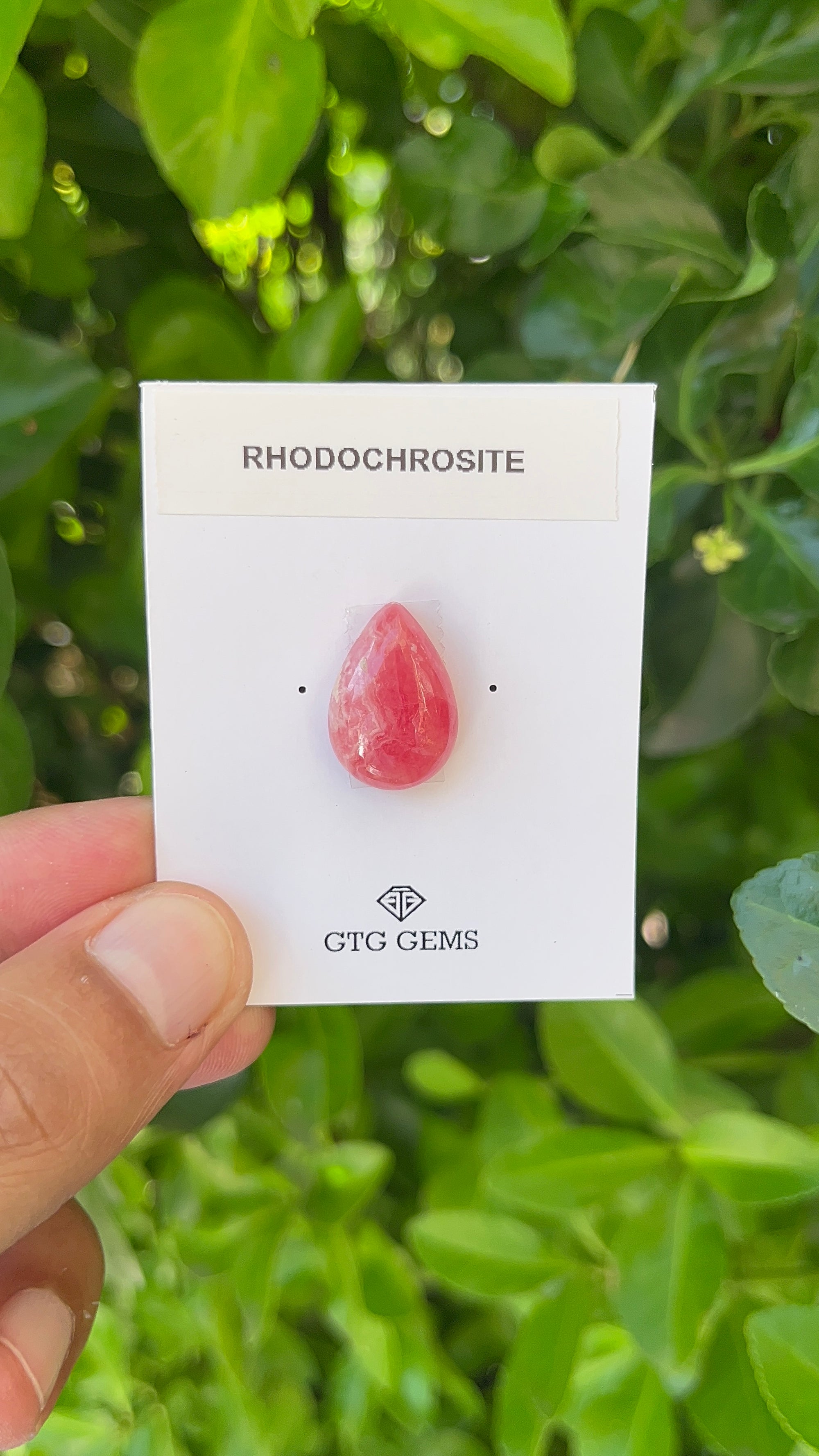 Rhodochrosite Cabochon, Rhodochrosite 19x13 mm, Approximately 16.93 carat (GTG-RCH-50)