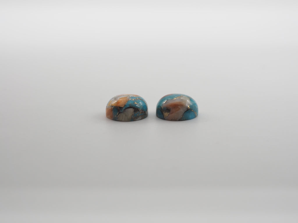 Oyster Copper Turquoise Cabochon Round 10mm Approximately 7.8 Carat (GTG-OT-24)