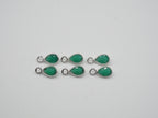 Green Onyx Silver Bezel 6x4 mm, Single Connector, Approximately 5.23 carat (GTG-SBO-4)