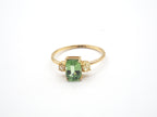 18K Yellow Gold Mint Garnet Ring