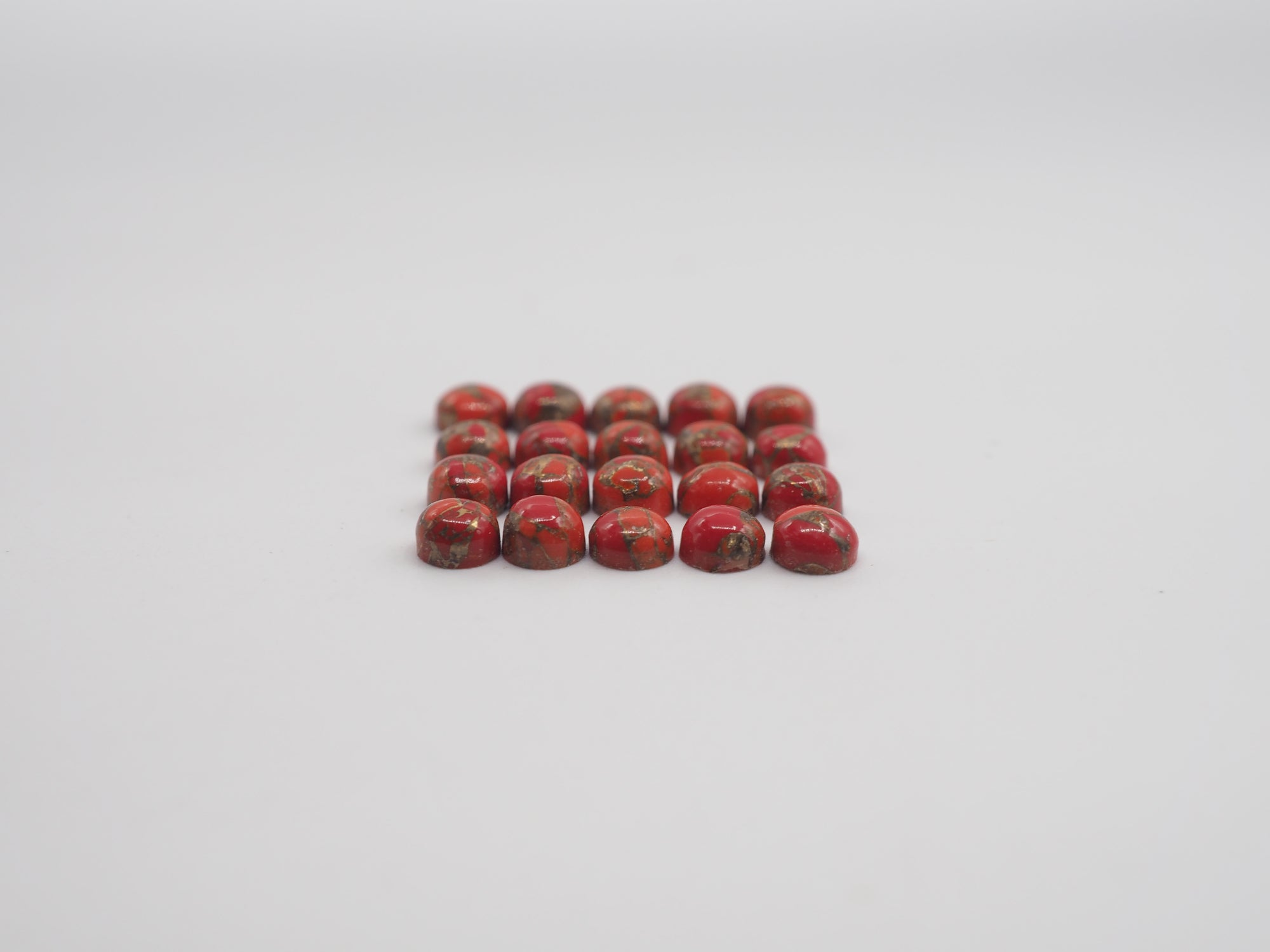 Orange Copper Turquoise Cabochon Round 4 mm, 20 pieces, Approximately 4.50 carat (GTG-OT-18)