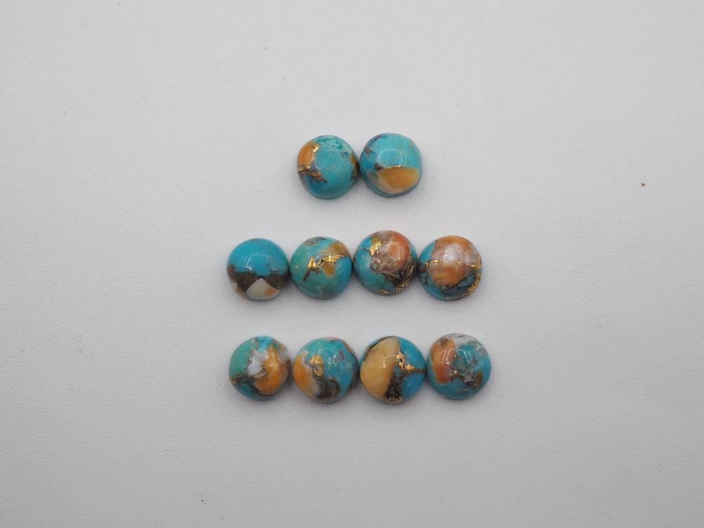Oyster Copper Turquoise Cabs Oval 10x8mm Approximately 5.4 Carat