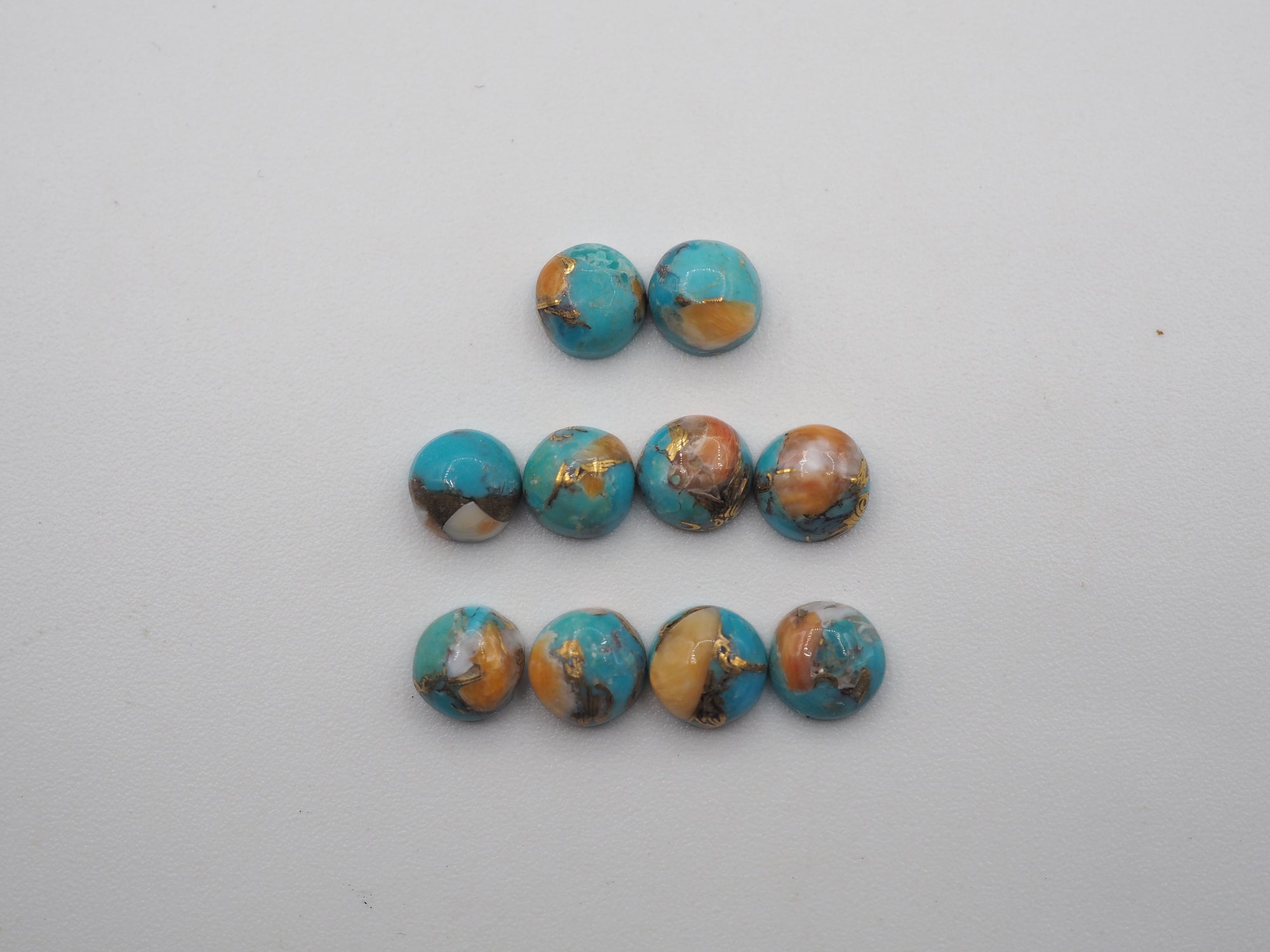 Oyster Copper Turquoise Cabs Oval 10x8mm Approximately 5.4 Carat