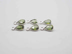 7x5mm Peridot Silver Bezel, Single Connector, Peridot Bezel, Peridot Charm