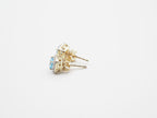 10K Yellow Gold and Diamond Blue Topaz Stud