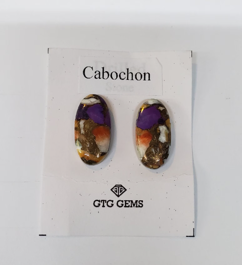 Oyster Turquoise Oval Matching Pair Cabs 22x10mm