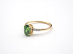 18K Yellow Gold Tsavorite Garnet with diamond  Ring