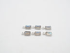 Labradorite Silver Bezel 6x4mm, Single Connector, Labradorite Charm