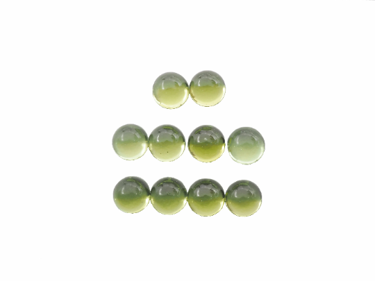 Peridot Cabs Round 6mm Approximately 9.19 Carat, 10 Pieces