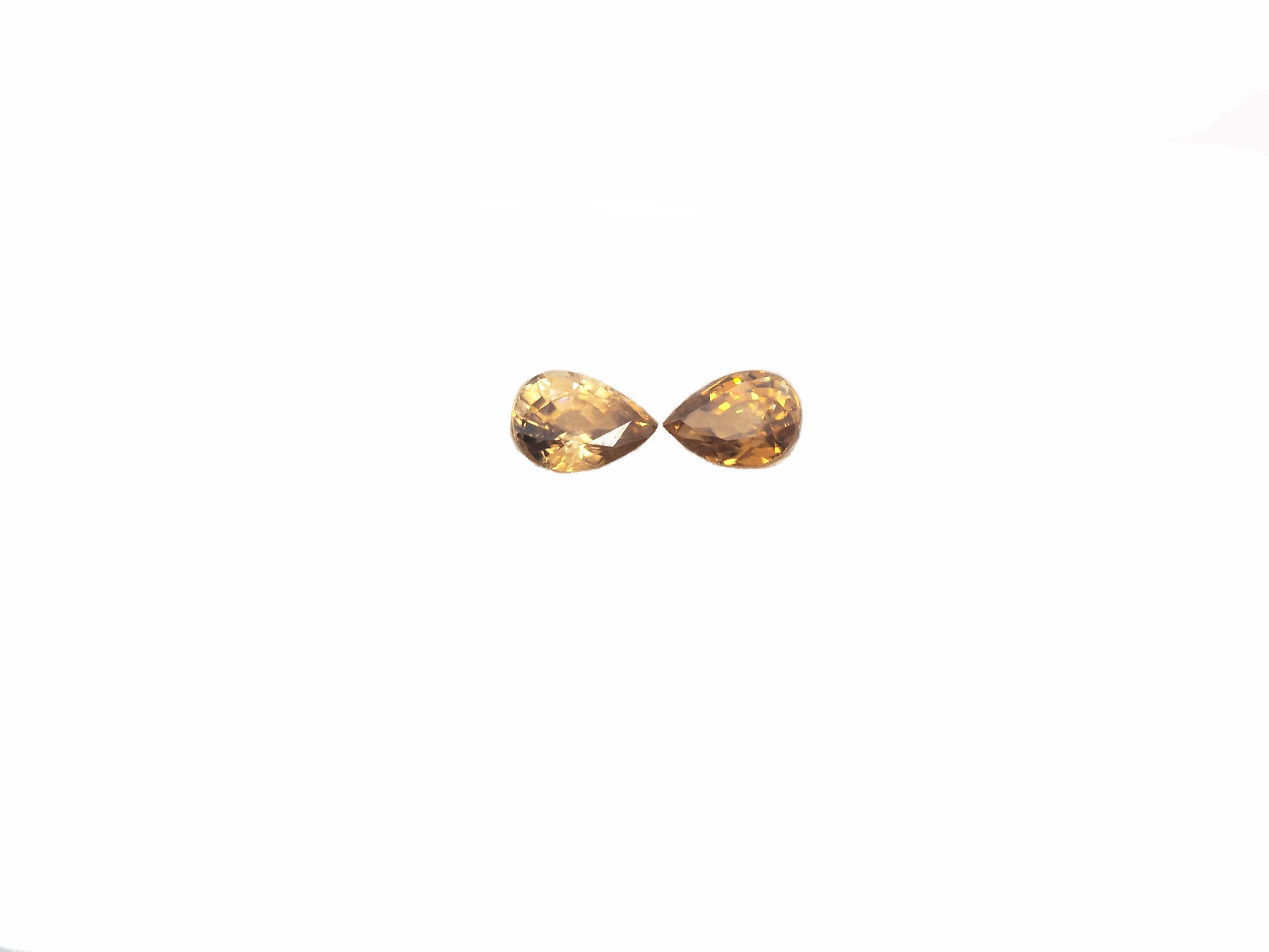 Yellow Zircon  Tear Drop pair Approximately 3.96  Carat