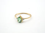 18K Yellow Gold Green Tourmaline Ring with diamond