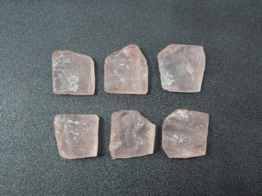 Natural Rose Quartz Rough Slice bottom flat, 12.5mm approximately 36.10 Caret