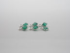Green Onyx Silver Bezel 4x4 mm, Single Connector, Approximately 5.20 carat (GTG-SBO-10)