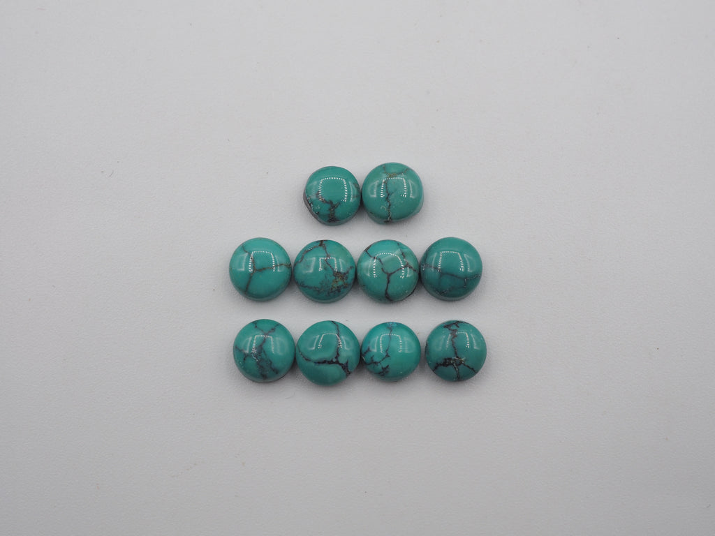 Natural Blue  Turquoise Cabs 6mm Approximately 7.5 Carat