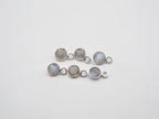 Labradorite Silver Bezel 5mm, Single Connector, Labradorite Charm (GTG-SBL-06)