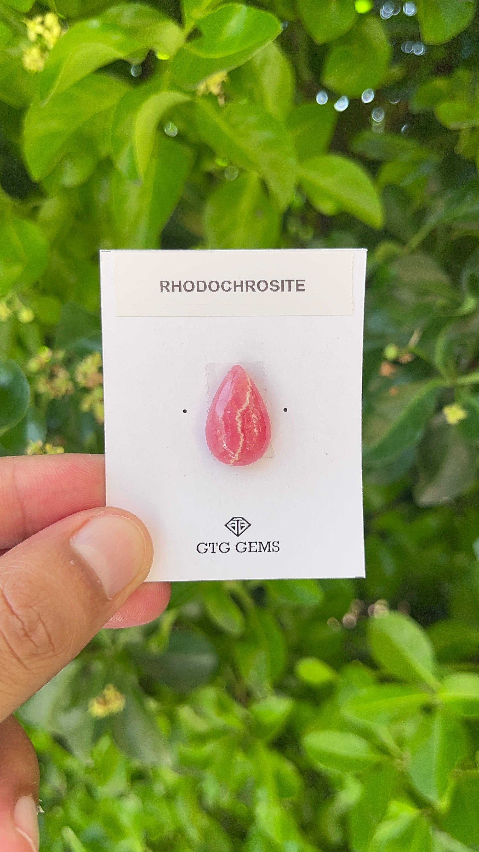 Rhodochrosite Cabochon, Rhodochrosite 20x13 mm, Approximately 14.25 carat (GTG-RCH-31)