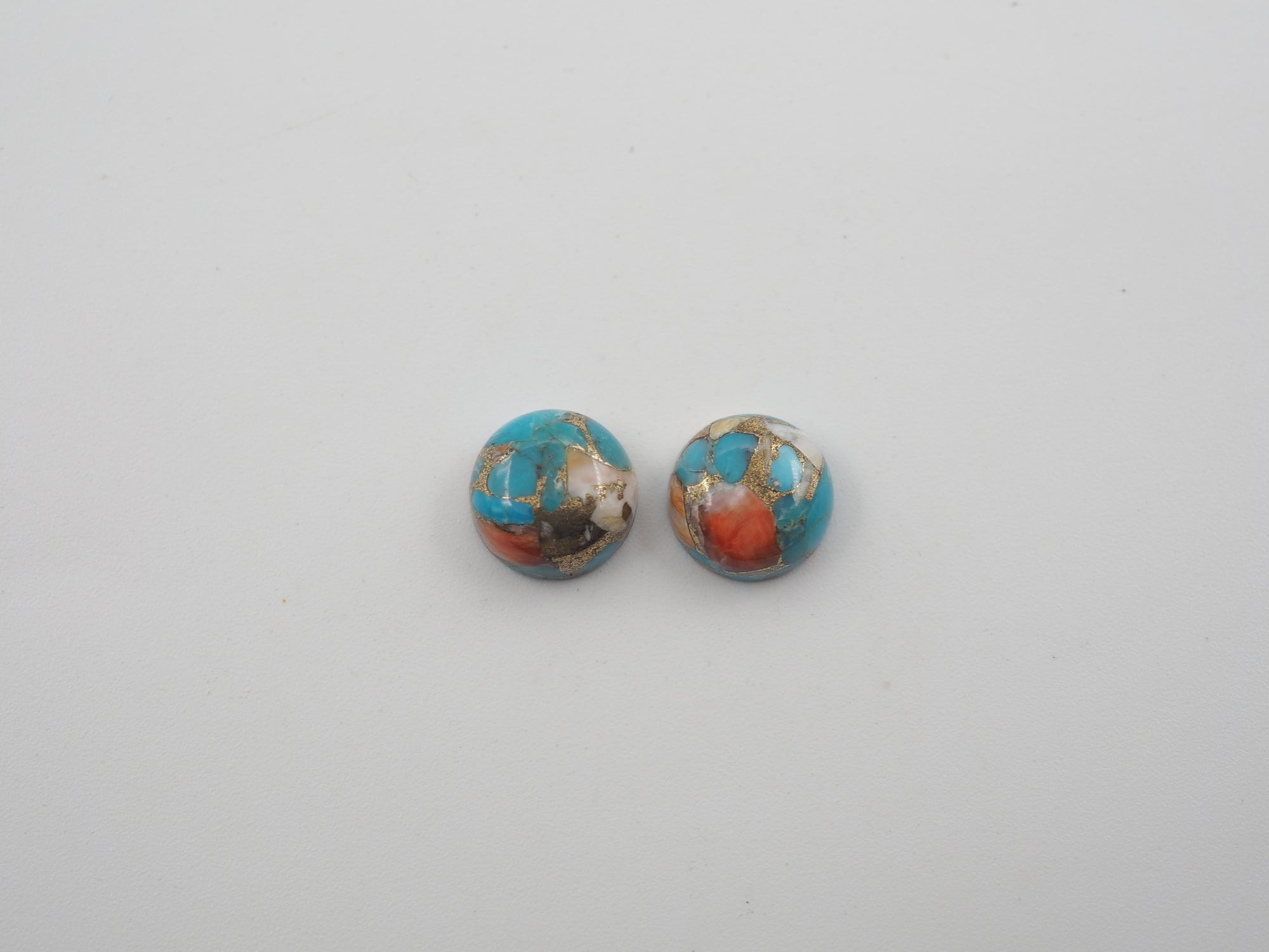 Oyster Copper Turquoise Cabochon Round 10mm Approximately 7.8 Carat (GTG-OT-23)