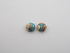 Oyster Copper Turquoise Cabochon Round 9 mm Approximately 6 Carat (GTG-OT-36)