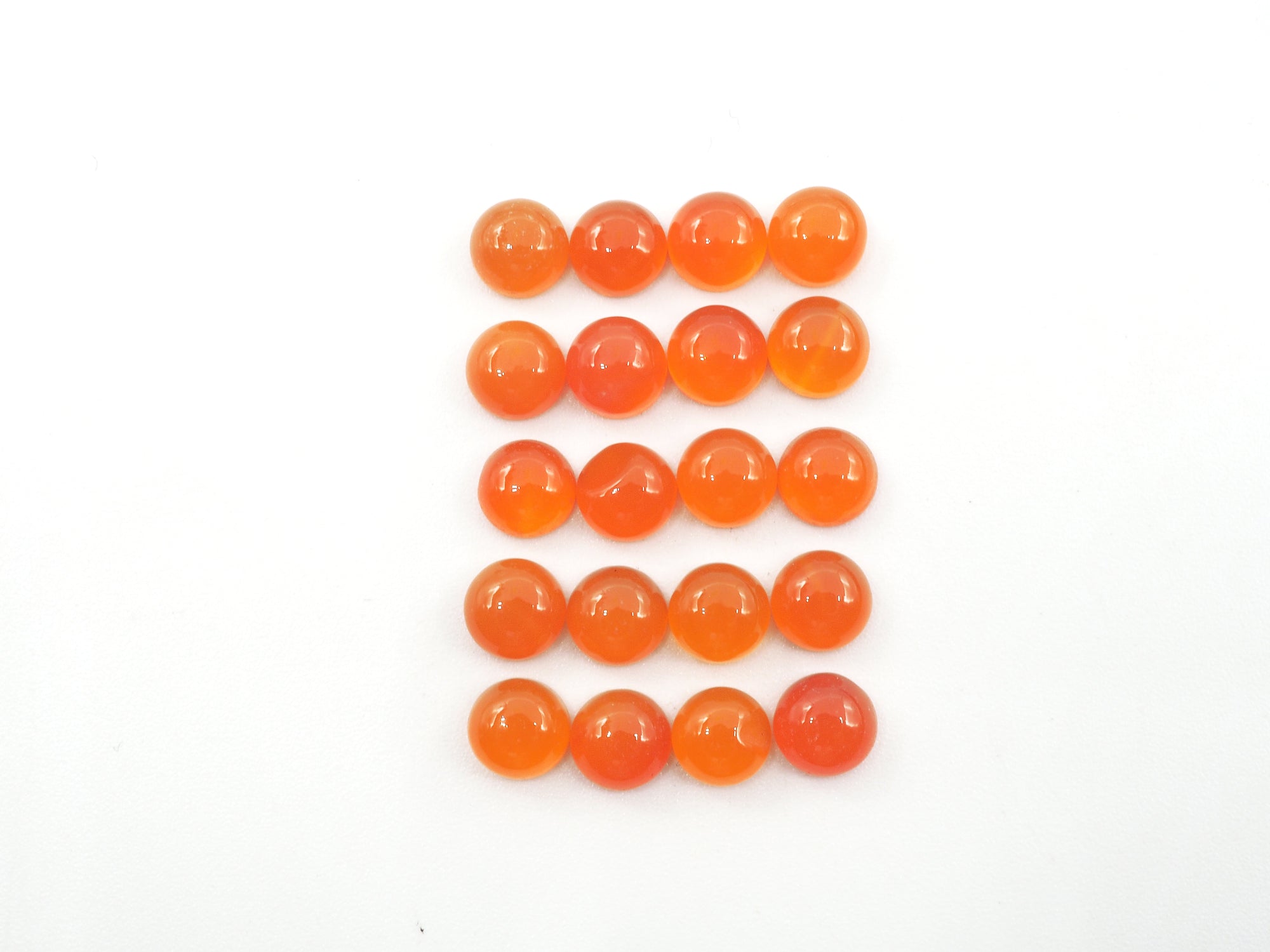 Carnelian Cabs Round 5mm Approximately 12.3 Carat