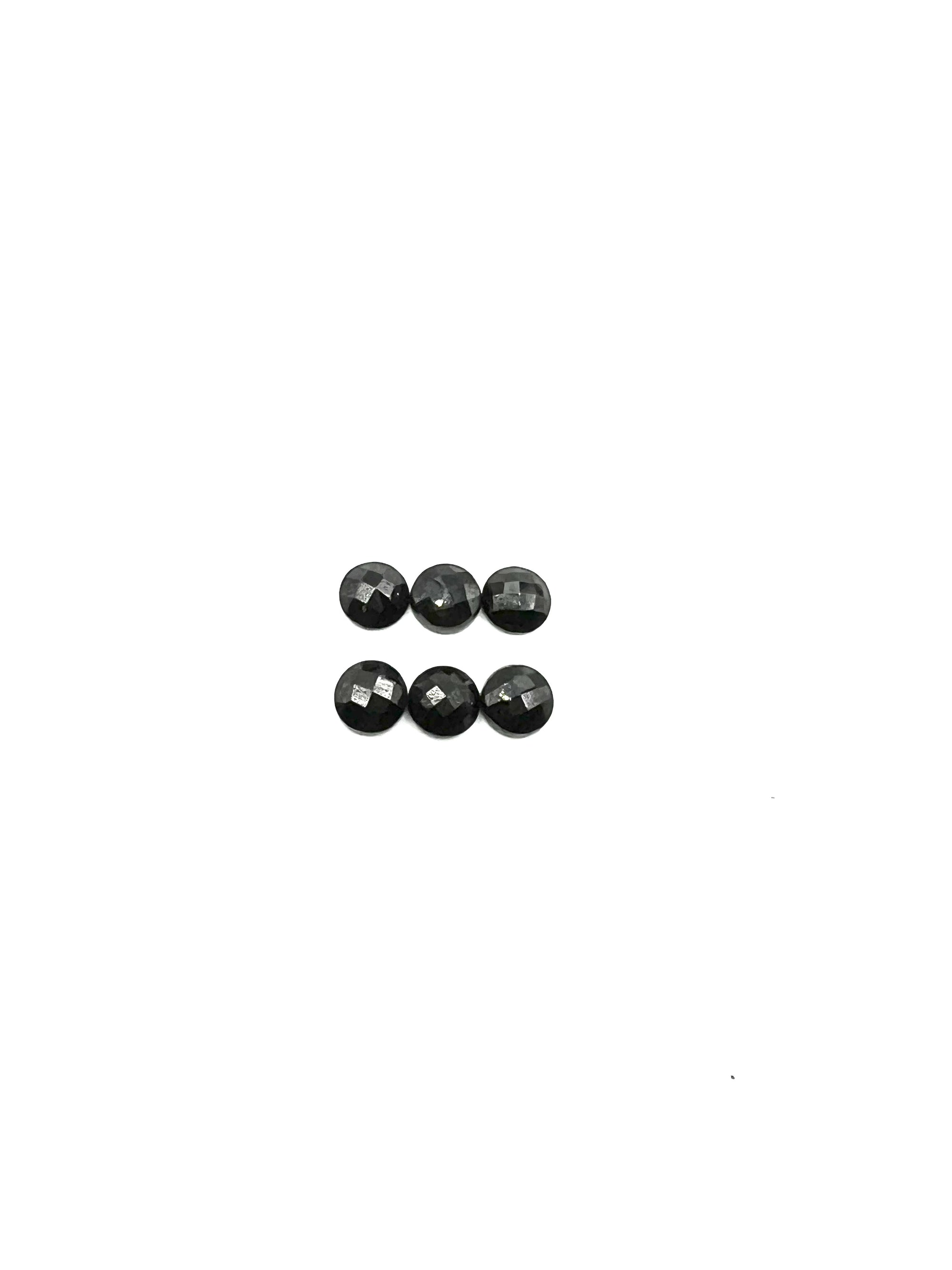 Rose cut Black Spinel Round 7mm Approximately 9 Carat