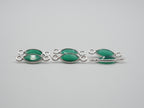 Green Onyx Silver Bezel 7x4 mm, Double Connector, Approximately 7.95 carat (GTG-SBO-1)