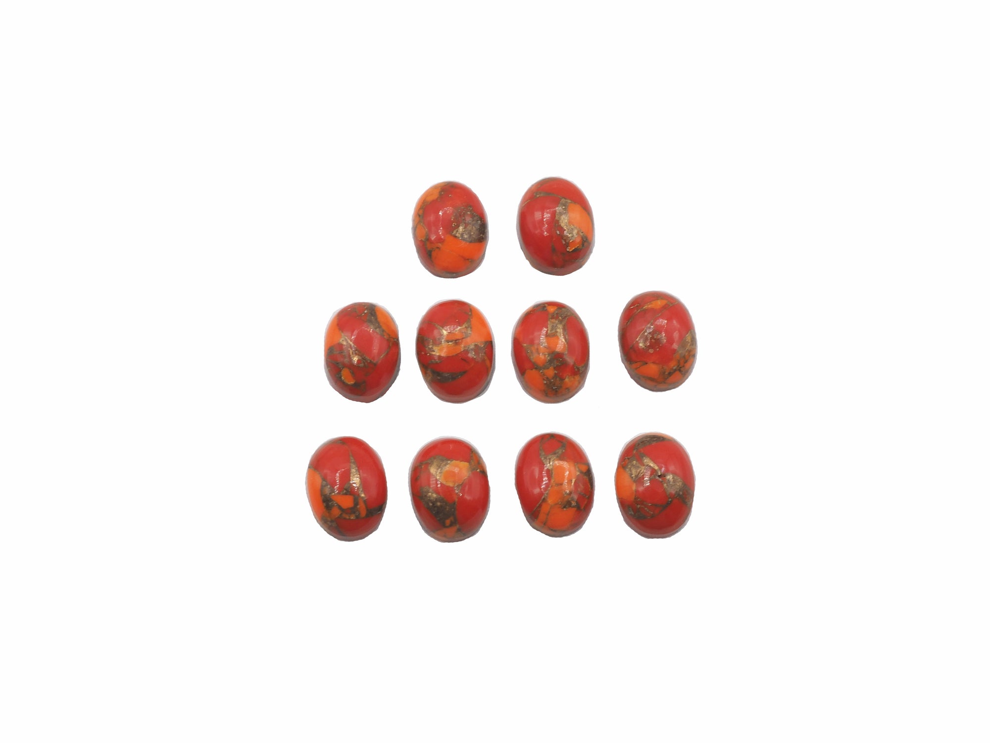 Orange Copper Turquoise Oval 8x6mm Approximately 12.23 Carat
