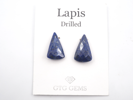 Lapis drilled matching pair Approximately 19x12mm, Lapis Drop