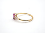 18K Yellow Gold Pink Sapphire with Diamond  Ring