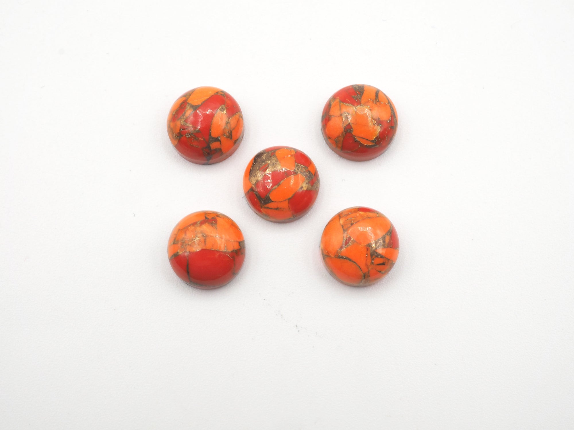 Orange Copper Turquoise Round 9mm Approximately 13.47ct