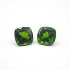Chrome Diopside Cushion Square Shape 7mm Matching Pair Approximately 3.02 Carat