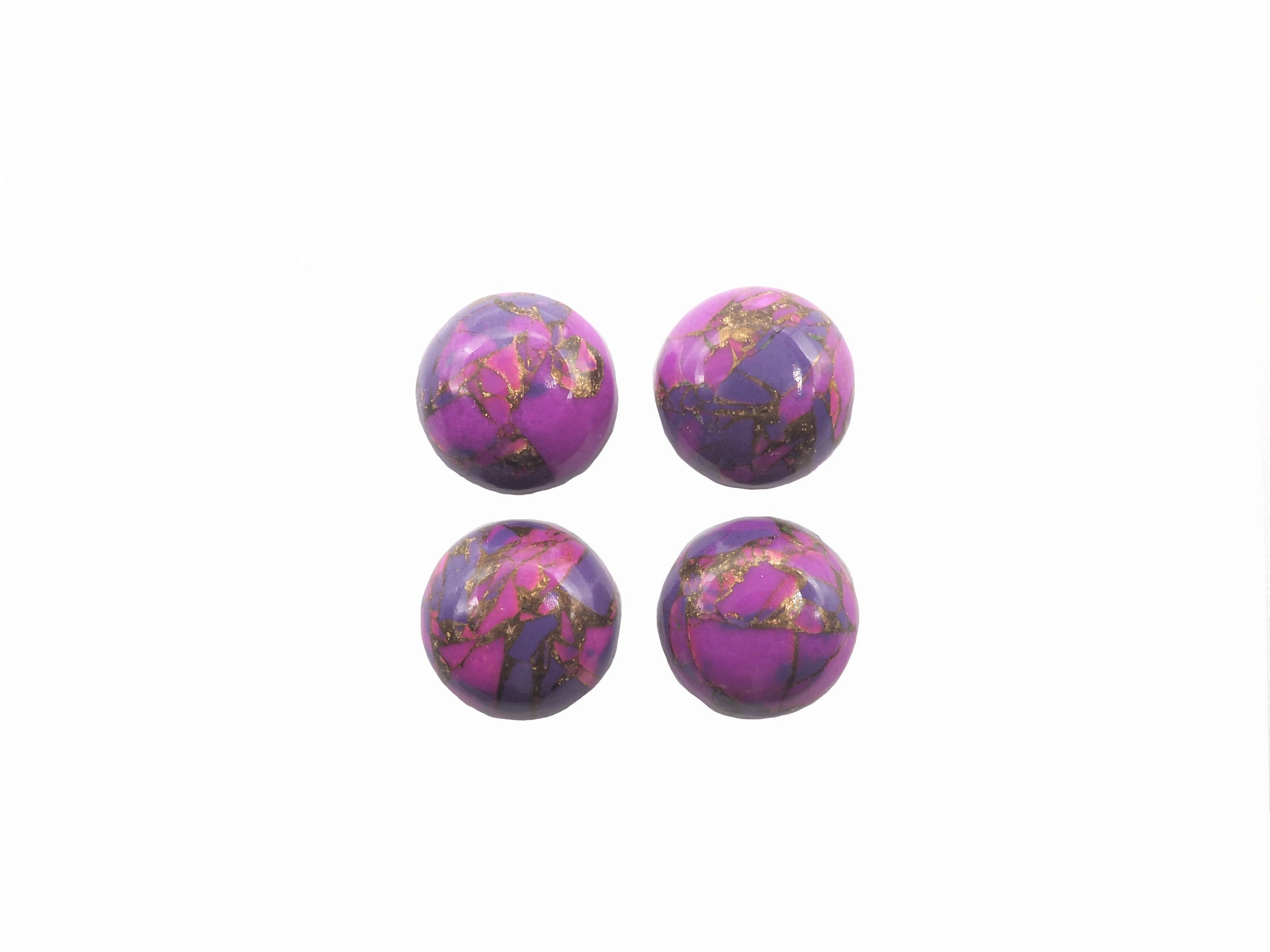 Purple Copper Turquoise Round Cabs 9mm Approximately 9.53 Carat