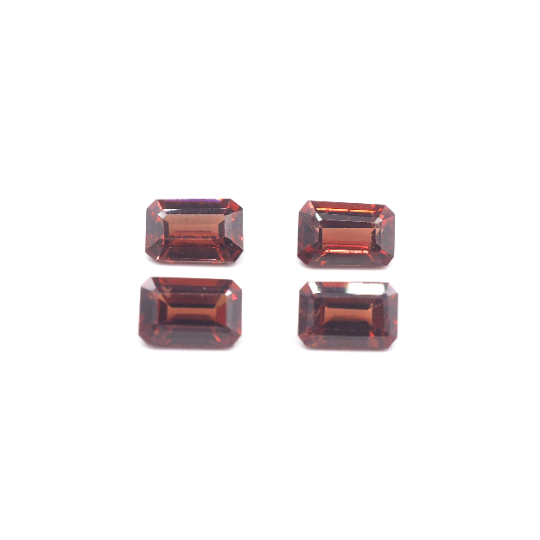 Rhodolite Garnet Rectangle Shape 6 x 4 mm Approximately 2.84 Carat, 4 Pieces