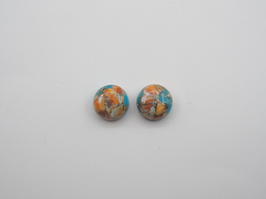 Oyster Copper Turquoise Cabochon Round 10mm Approximately 9.3 Carat (GTG-OT-20)
