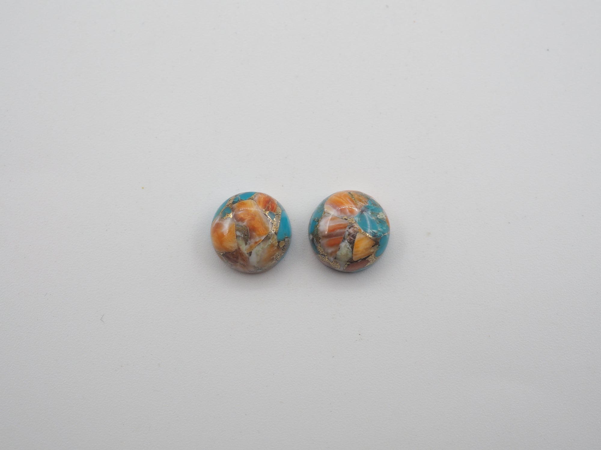 Oyster Copper Turquoise Cabochon Round 10mm Approximately 9.3 Carat (GTG-OT-20)