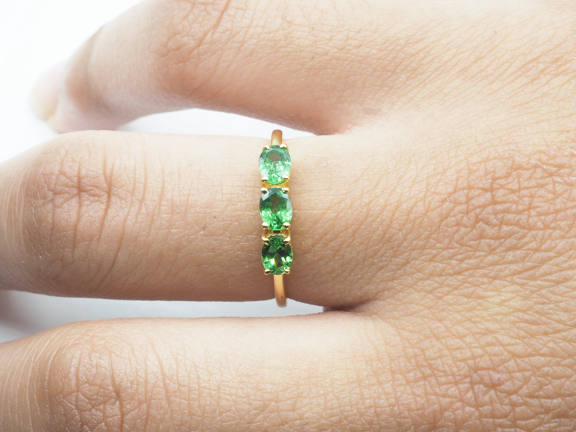18K Yellow Gold Tsavorite Garnet Ring