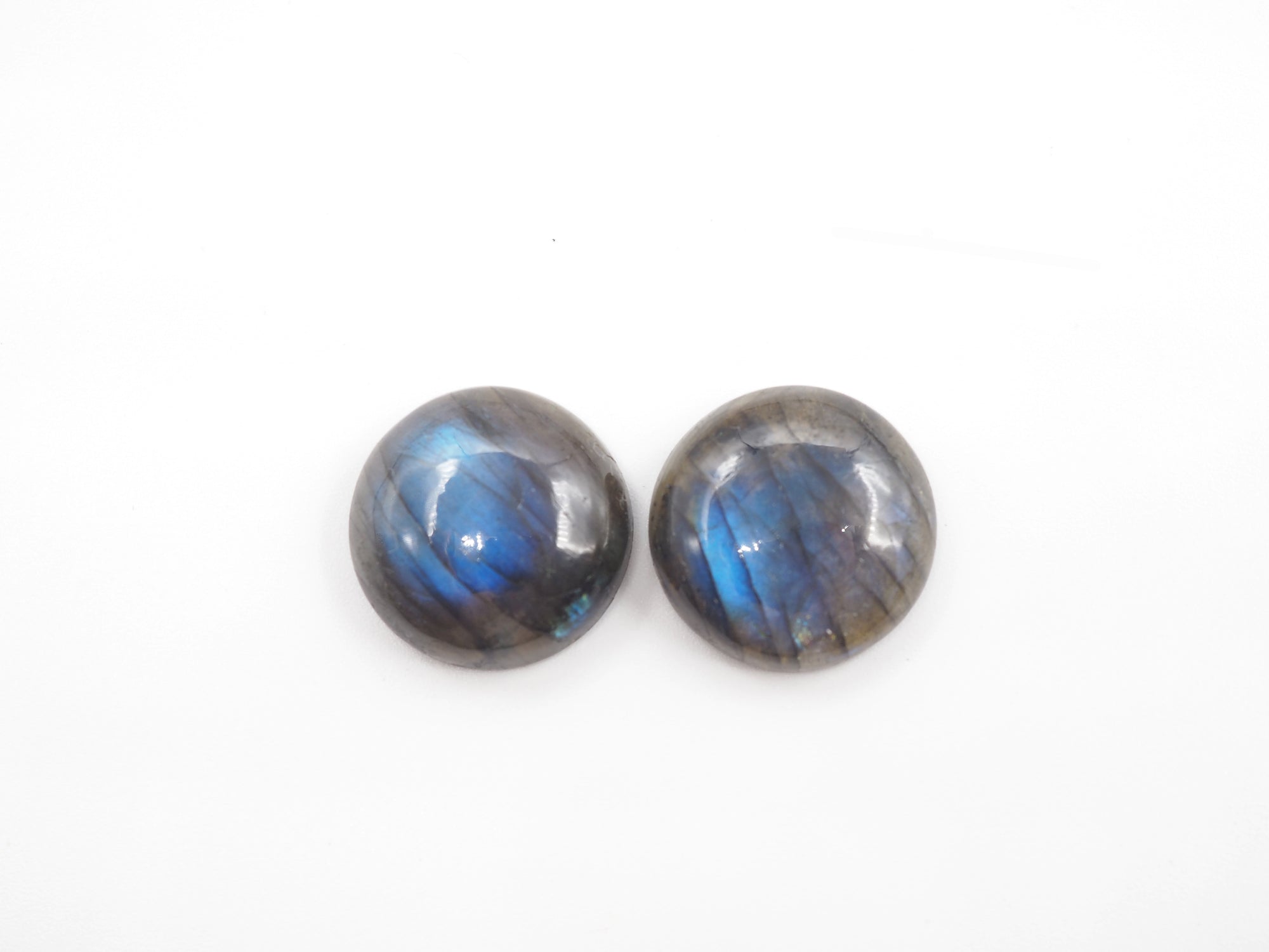 Labradorite Cabs Round Matching Pair  18mm Approximately 33.56 Carat