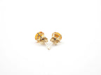 14K Yellow Gold Citrine Stud, Citrine Earring