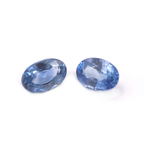Blue Sapphire Oval Shape 6 x 4 x mm & 6 x 4 mm Matching Pair Approximately 1.45 Carat
