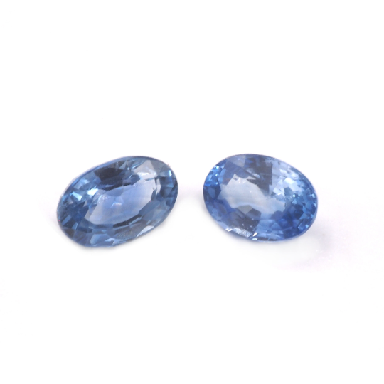 Blue Sapphire Oval Shape 6 x 4 x mm & 6 x 4 mm Matching Pair Approximately 1.45 Carat