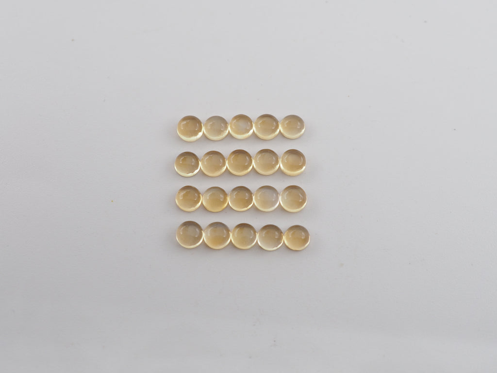 Citrine Cabochon Round 4 mm Approximately 6 Carat, 20 Pieces (GTG-CT-41)