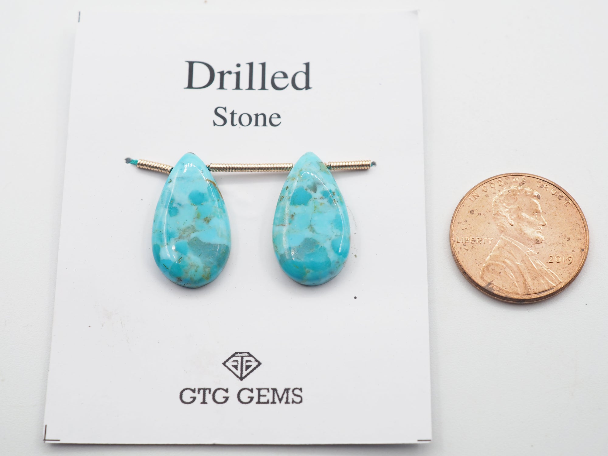Drilled Blue Turquoise 19x11mm  Approximately 10.50 Carat