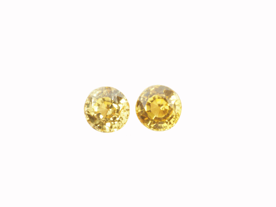 Yellow Zircon  6mm pair Approximately 3.24 Carat