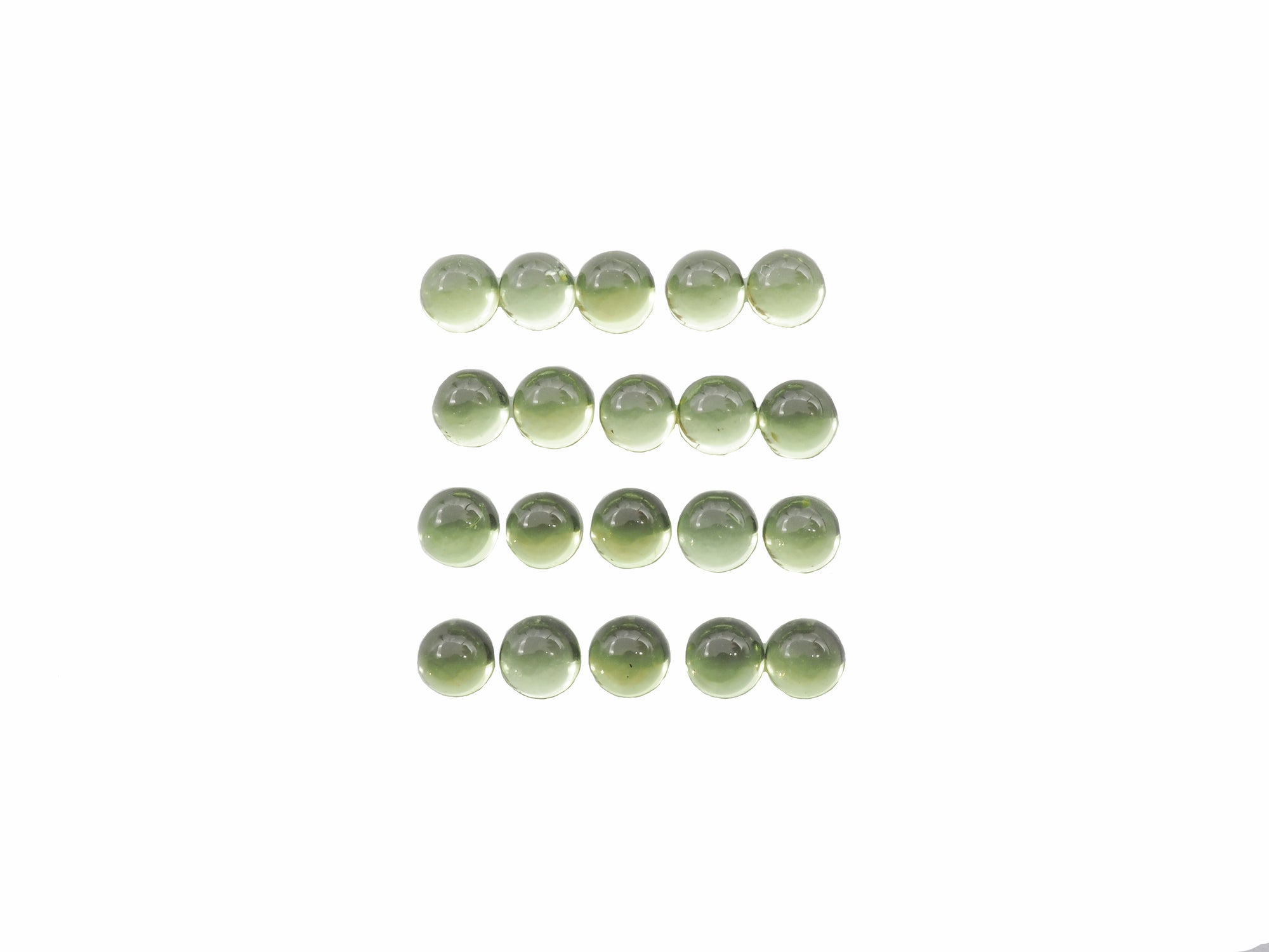 Peridot Cabs Round 3 mm Approximately 4.99 Carat, 30 Pieces (GTG-P-86)