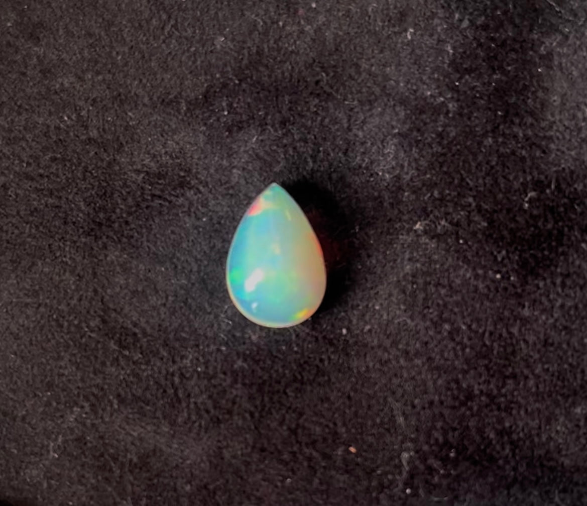 Natural Ethiopian Opal Teardrop Shape Cab 15x10.5mm Approximately 3.80 Carat