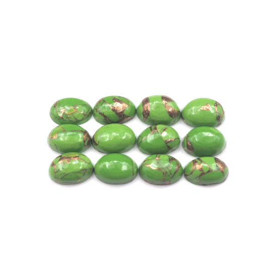 Green Copper Turquoise Cabs Oval 6x4mm Approximately 5.24 Carat